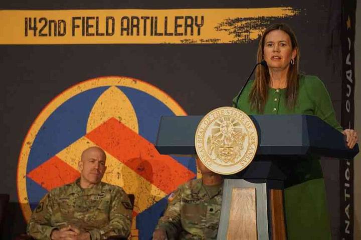 Arkansas’s 142 Field Artillery Brigade departed from Fort Chaffee Monday morning on their way to Washington, D.C.