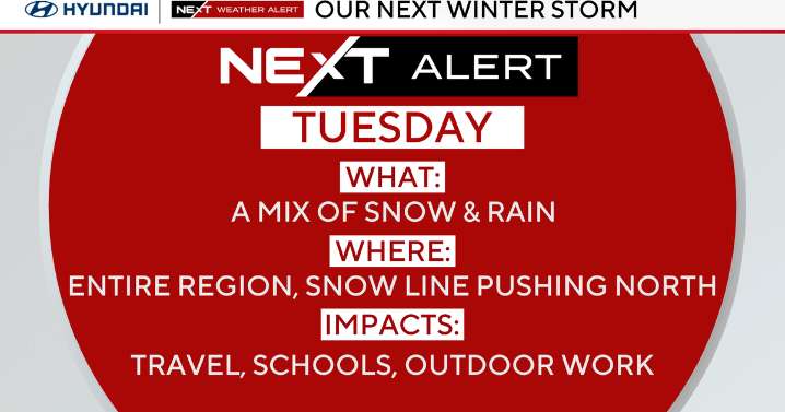 Mix of snow, rain will impact travel in Philadelphia region Tuesday. Here's the weather forecast.