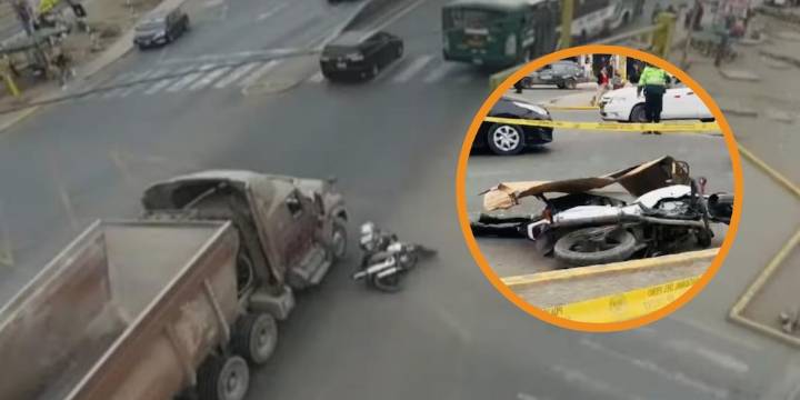 Brigadier PNP muere tras brutal impacto de volquete en la Panamericana Norte: cámaras captan el accidente