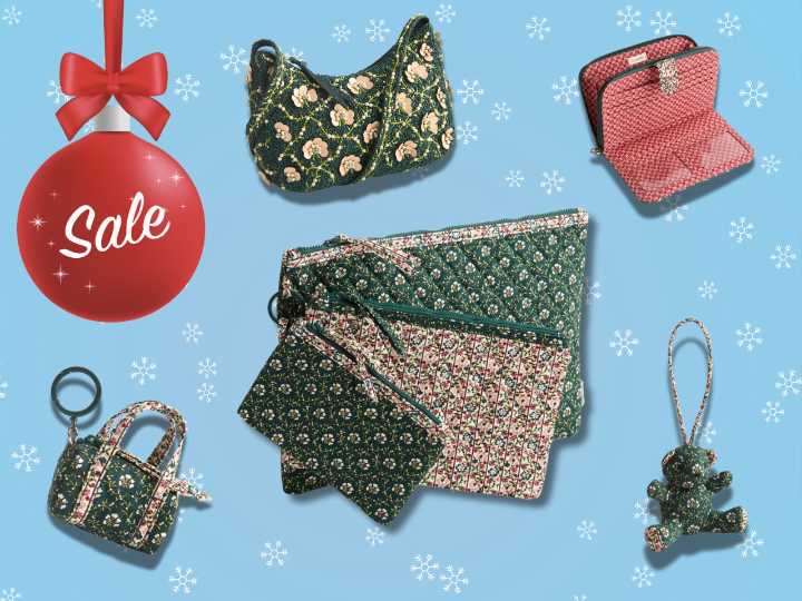 Vera Bradley mistletoe-printed pouches are $40 off, and they make perfect stocking stuffers
