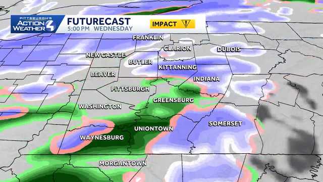 Pennsylvania hour-by-hour snow projections: December 10