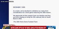 Notre Dame left out of College Football Playoff, opts out of bowl game