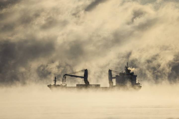 Photo: Cloud ship at anchor in Lake Superior