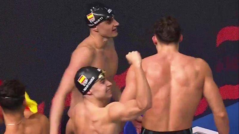 España gana el bronce en el 4x50 estilos con una remontada de récord