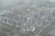 Exclusive drone footage shows devastated Ukrainian town almost encircled by Russian forces