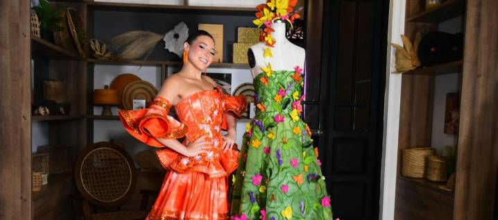 ‘Macondo surrealista’, un vestido que exalta la biodiversidad, obra de 119 artesanos