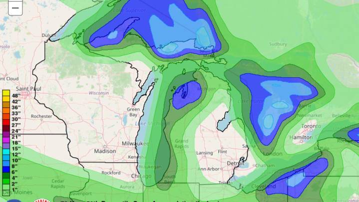 How cold will temps get in Michigan? See snowfall amounts on map