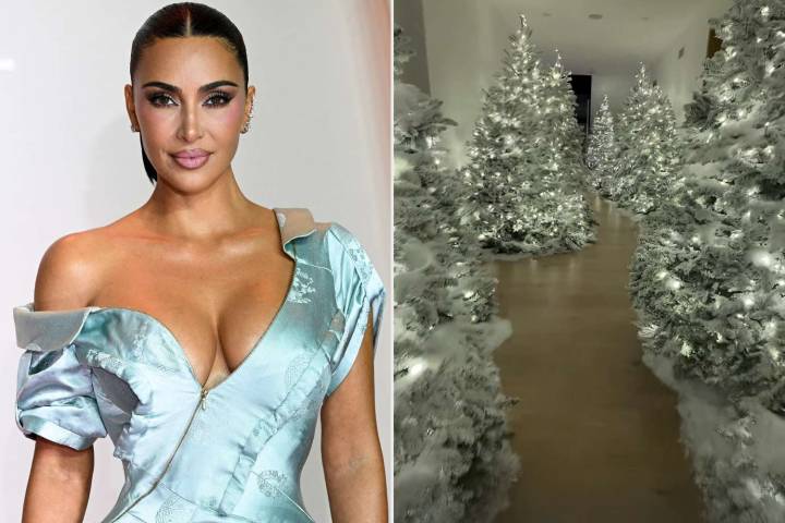 Kim Kardashian Unveils Her 2025 Christmas Decorations Complete with Countless Trees