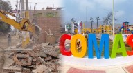 Municipalidad de Comas demolió paredes que invadían espacio público de importante vía del distrito