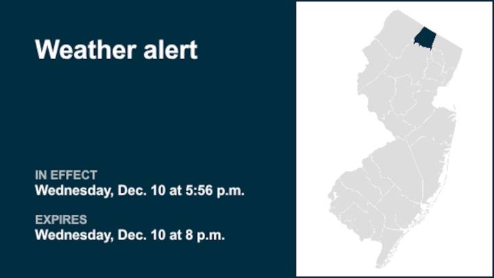 Update: Weather alert issued for Passaic County Wednesday evening