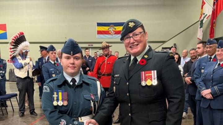 Lethbridge Air Cadet receives King Charles III Coronation Medal