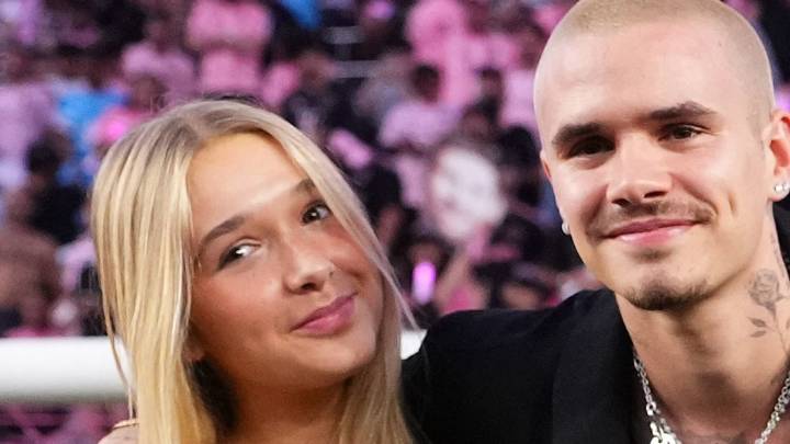 Harper Beckham puts ballerina twist on slouchy jeans look on dad David's special night