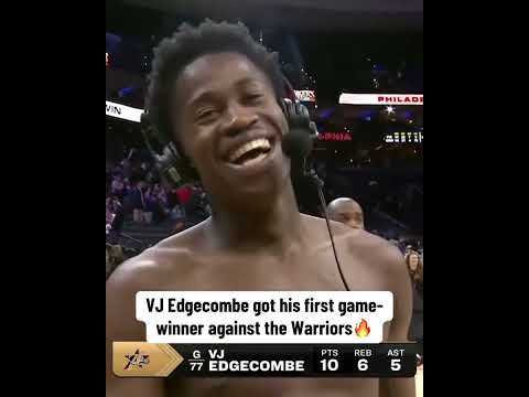 V.J. Edgecombe on his first career go-ahead game winner 🥹 (via "76ers/NBC Sports Philadelphia")