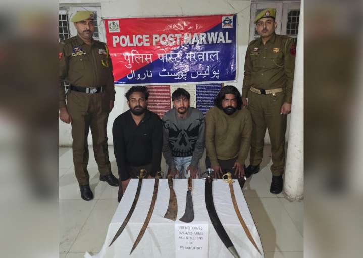Three Men Arrested In Jammu For Possessing Sharp