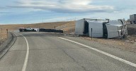 Sustained high winds topple more than 30 vehicles on Wyoming highways