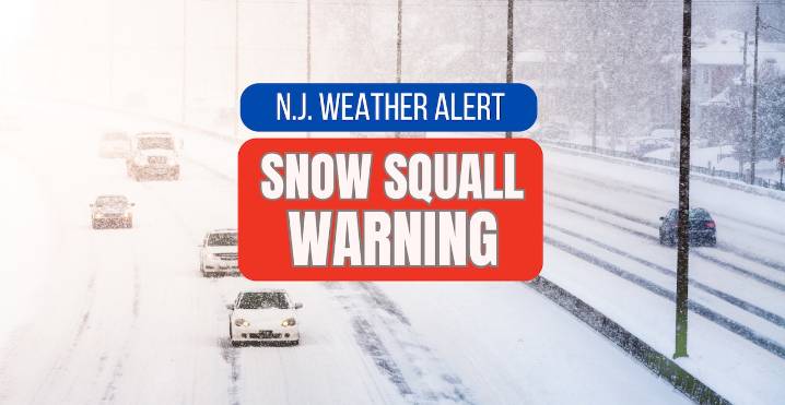 Snow squall warning issued in 2 N.J. counties as fast snow showers sweep across region
