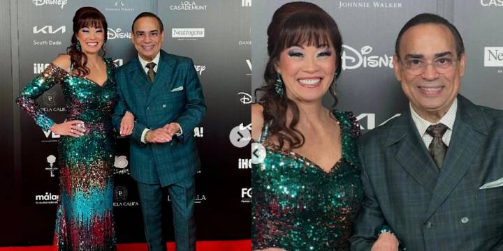Mimy Succar no pudo ocultar su emoción al encontrarse con Gilberto Santa Rosa en gala de Miami: “Qué honor y placer”