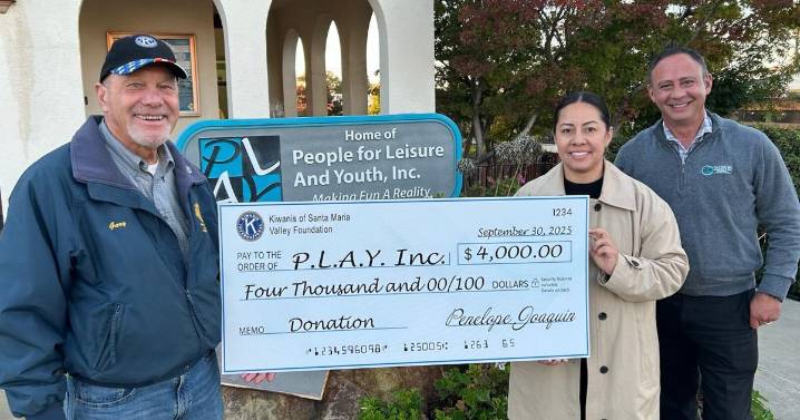 Kiwanis Club of Santa Maria Valley donates $4K to PLAY, Inc.