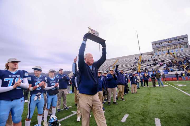 In the nick of time: Tyler’s 43-yard touchdown toss to Nester in final seconds sends Frankfort to 49