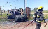 Se incendió una camioneta en Pico: la dueña sufrió quemaduras