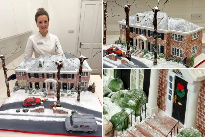 UK baker recreates iconic 'Home Alone' house out of cake