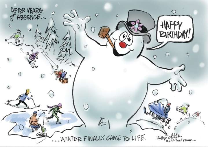 Trygve Olson cartoon: Finally winter