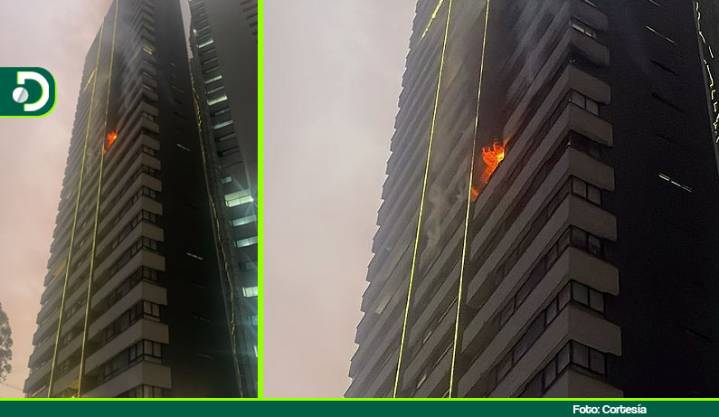 Incendio en un piso 14 dejó seis heridos y un perrito muerto en unidad residencial de Medellín