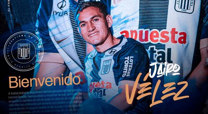 Alianza Lima presentó a Jairo Vélez como su flamante refuerzo: "A darlo todo"