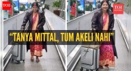 “Tanya Mittal, tum akeli nahi”: Newlywed bride in a saree turns heads at the airport
