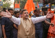 Adhikari honours men accused of assaulting non-veg food vendors at Gita event