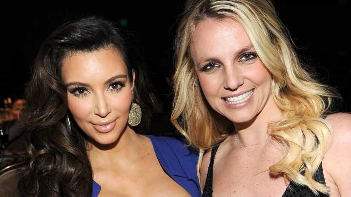 Kim Kardashian & Britney Spears Cozy Up in Sleepover Pic
