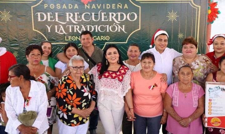 Celebra Blanca Merari la «Posada Navidad del Recuerdo y la Tradición» con los adultos mayores de Leona Vicario