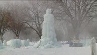 Ice Castles under construction in Minnesota