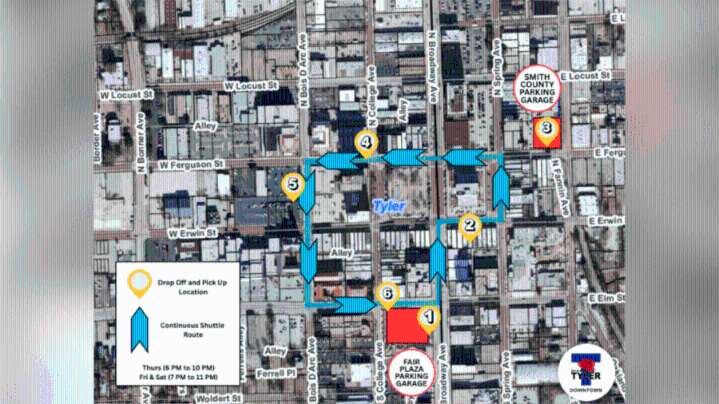 New free evening shuttle service debuts in Downtown Tyler every Thursday