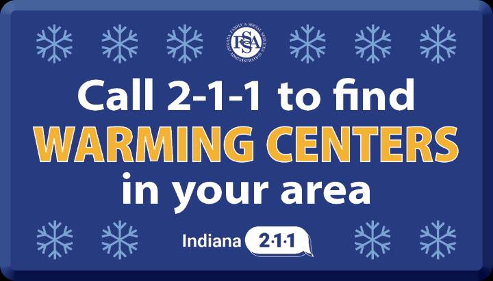Connect with Indiana 211 to find local warming centers during the winter weather season