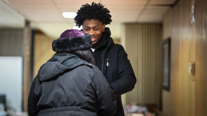 Photos: MSU guard Trey Fort gives back