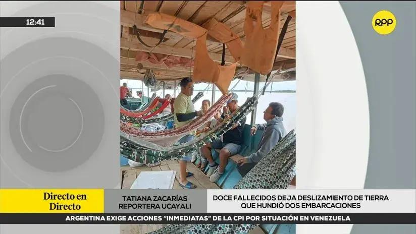 Ucayali: reportan doce fallecidos tras deslizamiento de tierra que hundió dos embarcaciones