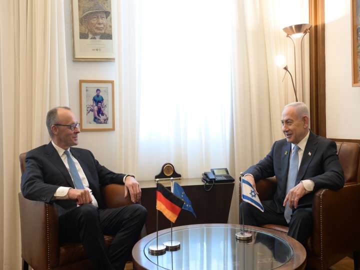 German Chancellor Friedrich Merz meets Israel's PM Netanyahu