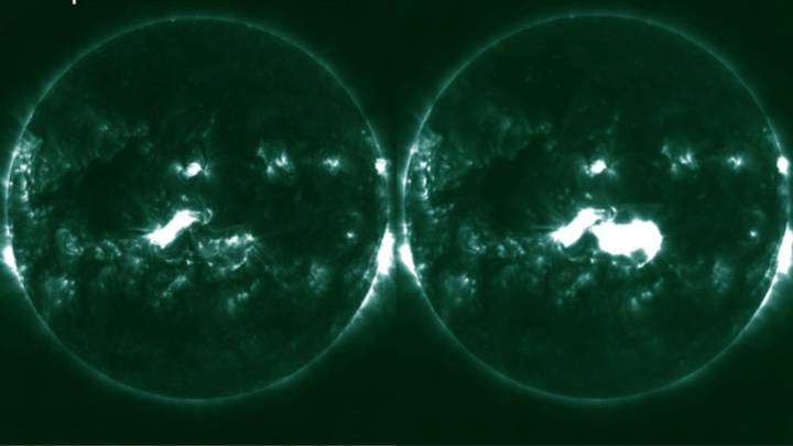 El Observatorio de Dinámica Solar de la NASA capturó imagen de una potente llamarada solar