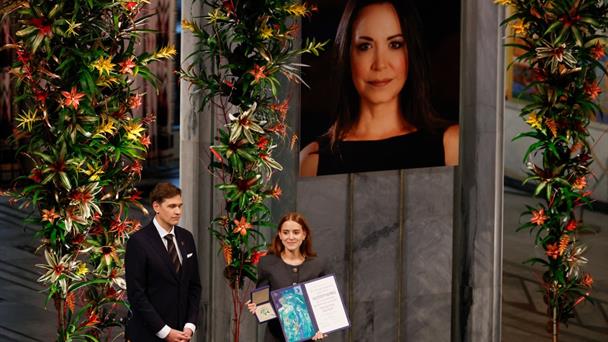 Camino a Oslo, Machado llama a los venezolanos a luchar por la libertad