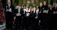 William and Kate join celebrities for Together at Christmas carol service
