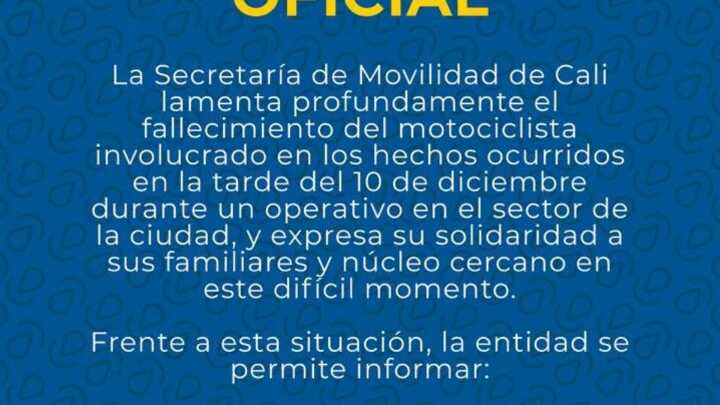 Un motociclista murió en confusos hechos, tras operativo de tránsito en Cali: en Personería y en el Concejo piden respeto entre ciudadanos y guardas