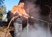 Chico Public Works graffiti ‘guy’ removes tags on bike path