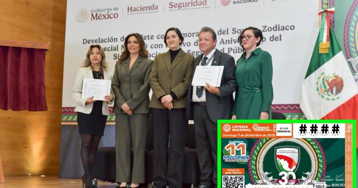 Lotería Nacional conmemora tres décadas del Sistema Nacional de Seguridad Pública con este billete