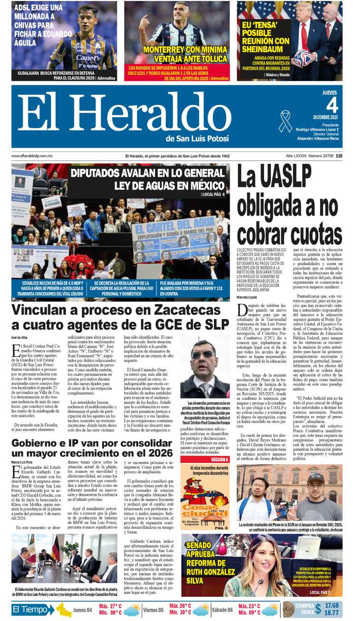 Edición impresa 04 de diciembre de 2025