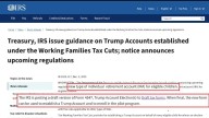 Trump's $1,000 account for kids: The IRS guides parents on how to enroll in the program in mid