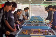 Los futbolitos, un infaltable de las fiestas guadalupanas