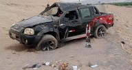 Ica: camioneta termina destrozada tras brutal volcadura en la Panamericana Sur
