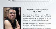 Buscan a Andrés Santiago Cortez, visto por última vez en Valle del Álamo