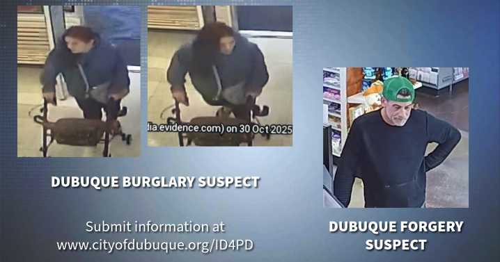 Dubuque police seek help identifying suspects in two cases